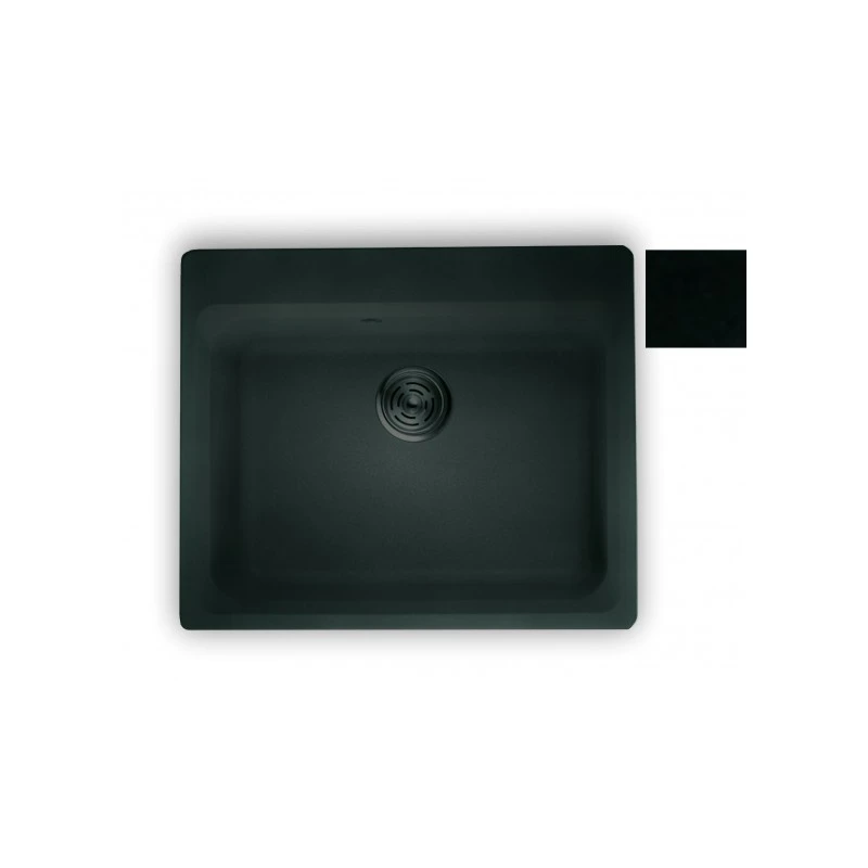 Кухненска мивка Inter Ceramic, 62х52см, ICGS 8106, композитен материал, черен  цвят